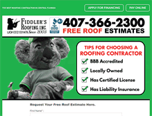 Tablet Screenshot of fiddlersroofing.com
